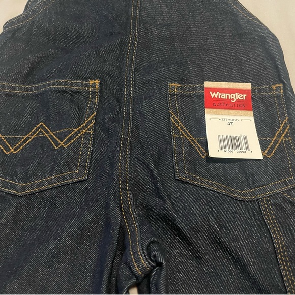 Wrangler Dark Blue Denim Kids Overall Size 4T NWT - Picture 4 of 5
